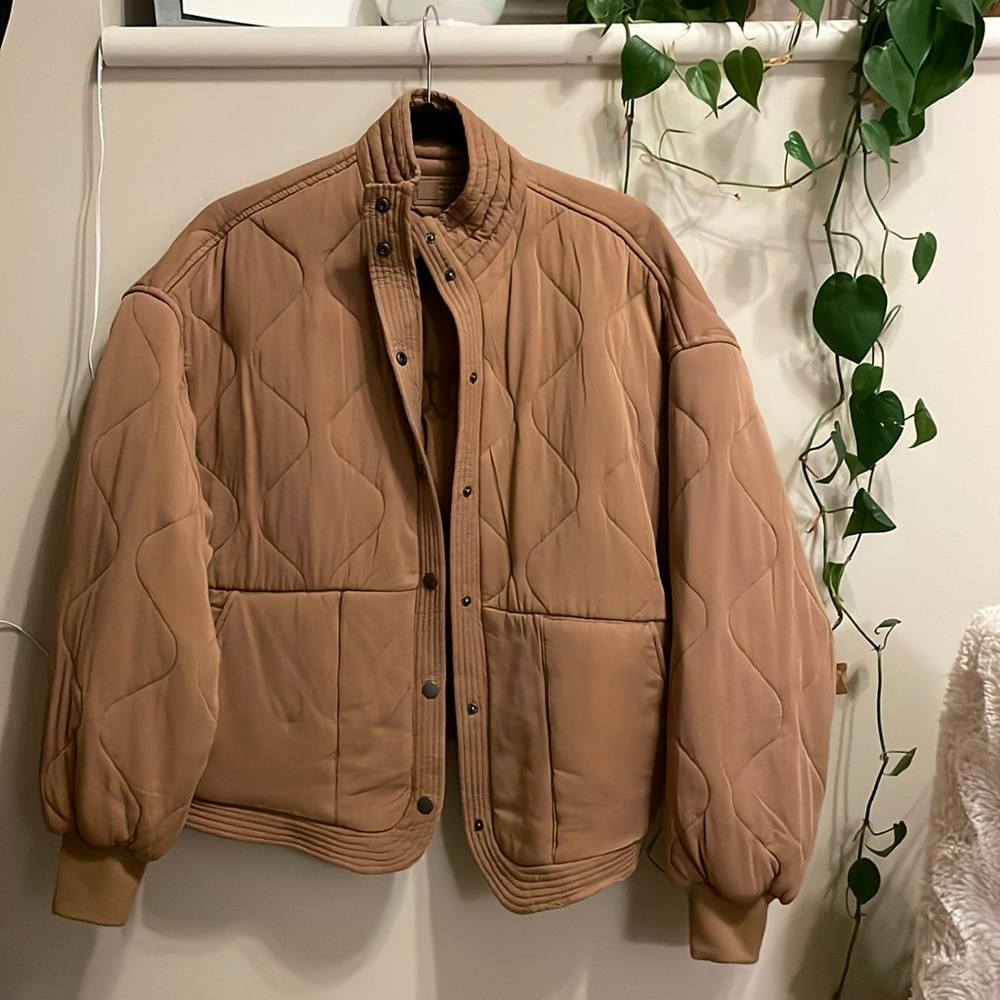 Quilted oversized bomber jacket